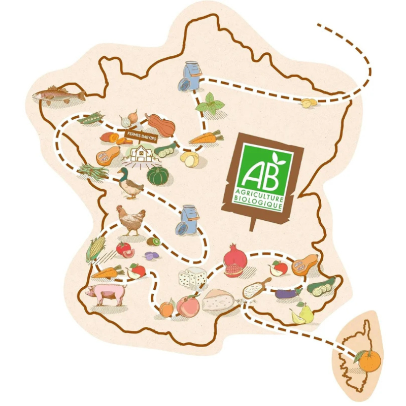 Babybio Pomme De Nouvelle-Aquitaine Abricot d&#039;Occitanie Céréale Petits pots 2x130g