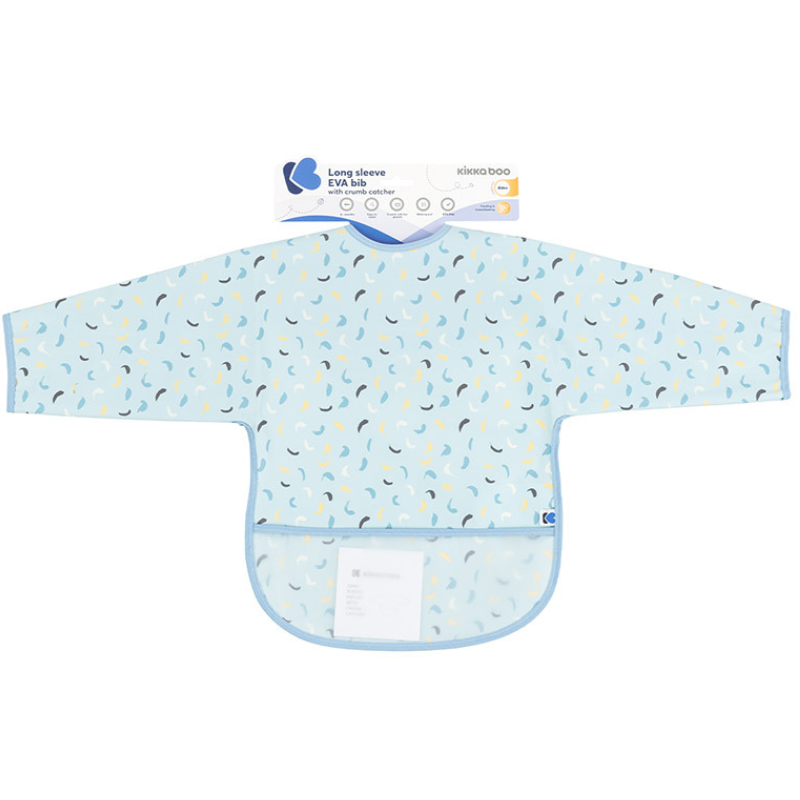 Bavoir manches longues EVA avec ramasse-miettes Arty Bleu Pattern