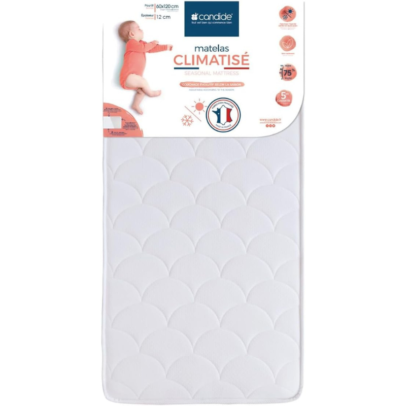 CANDIDE - Matelas Bébé 60x120x11cm Climatisé