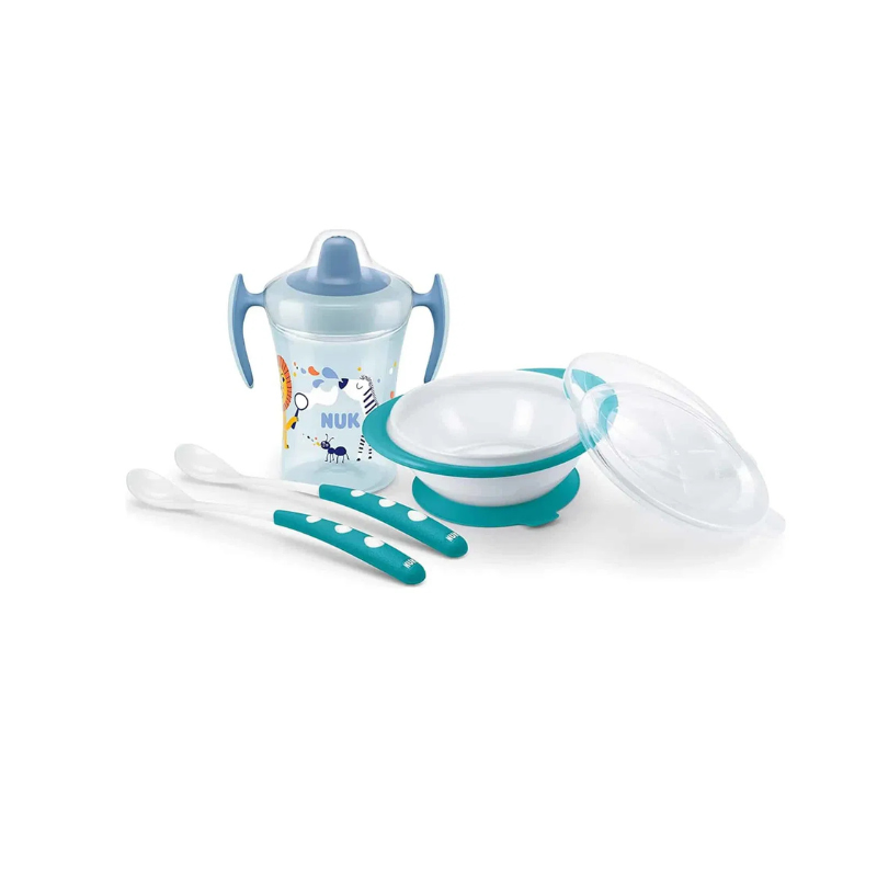 NUK Set Repas 4 pièces bleu 6 mois et plus