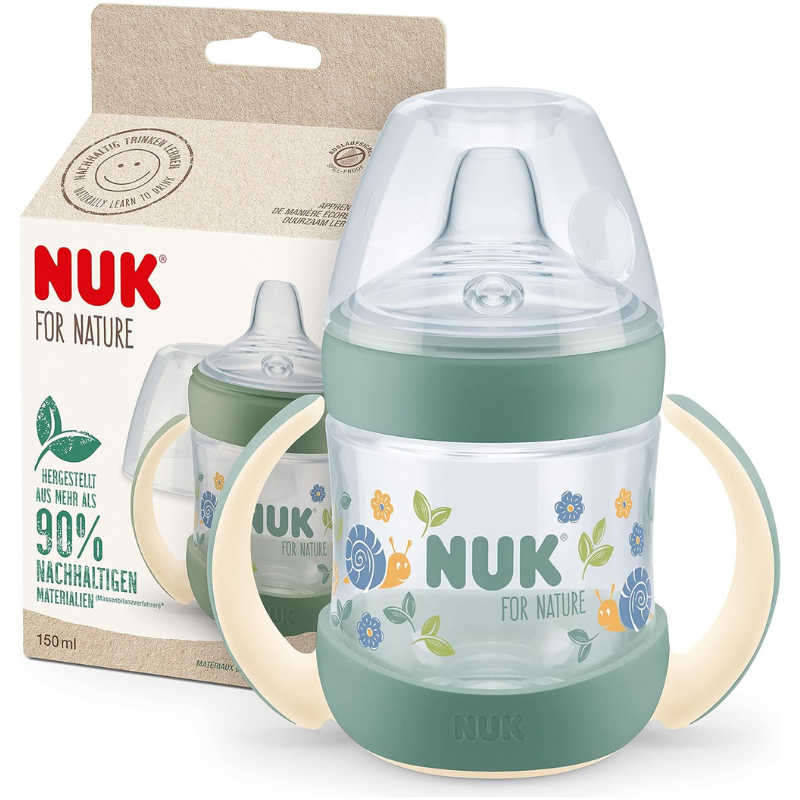 Tasse d&#039;apprentissage lumineuse NUK Nature Sense 150 ml  6-mois plus