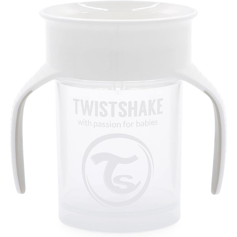 Twistshake Tasse d&#039;entraînement 230ml 6M+ - Blanc Pastel