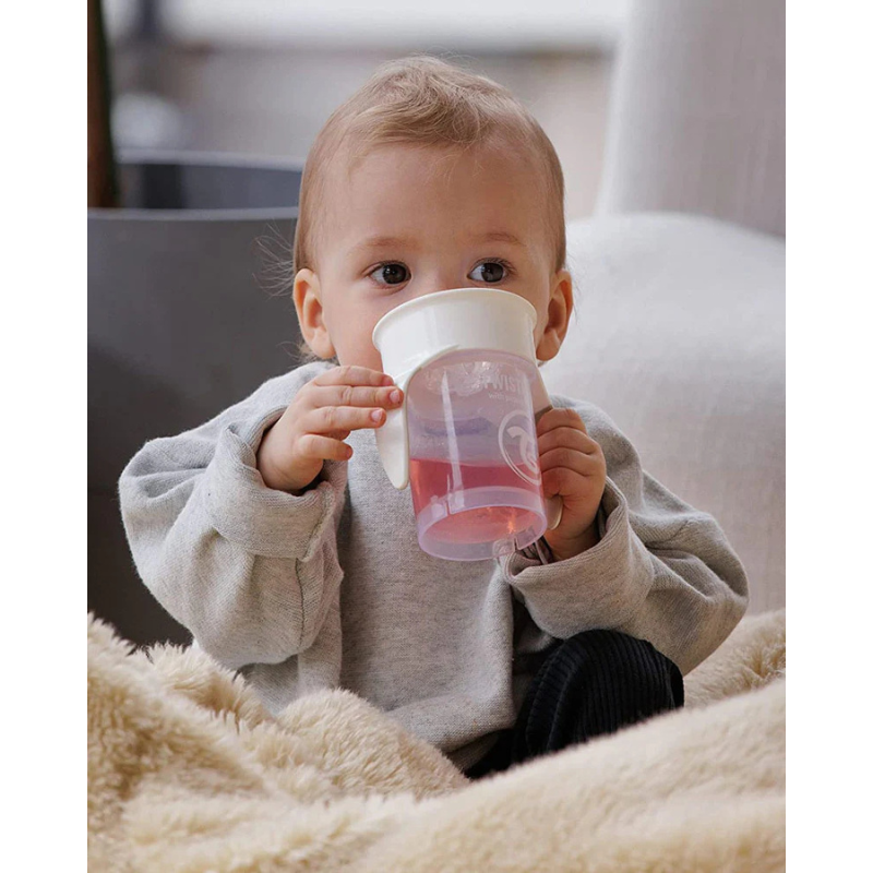 Twistshake Tasse d&#039;entraînement 230ml 6M+ - Blanc Pastel