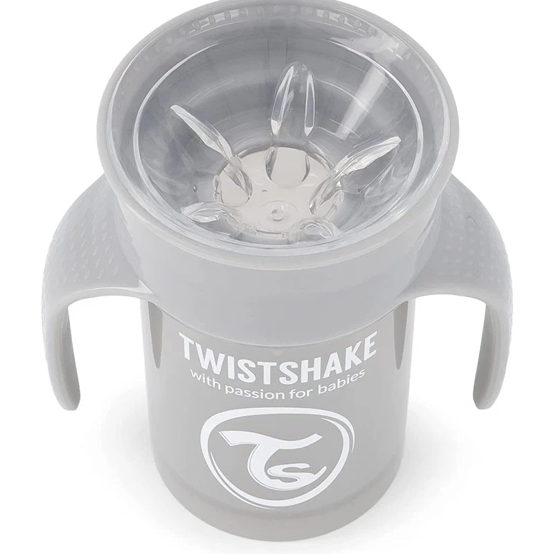 Twistshake Tasse d&#039;Entraînement 230ml 6M+ - Gris Pastel
