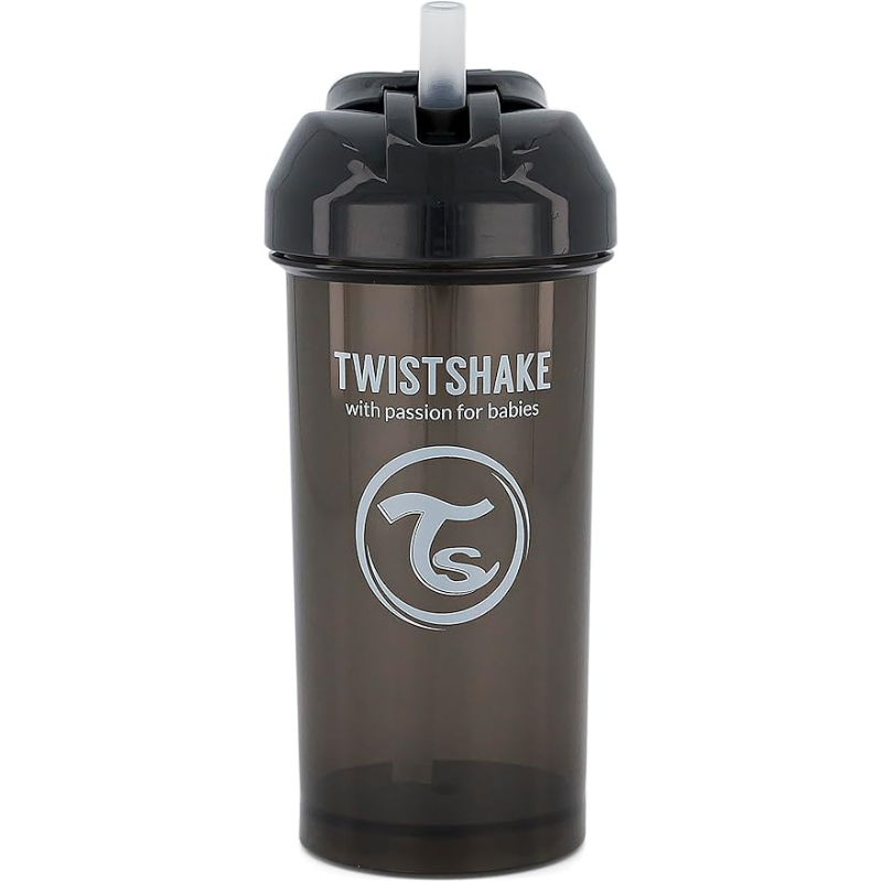 Gobelet à paille Twistshake 360 ​​ml - Noir - 6 mois plus