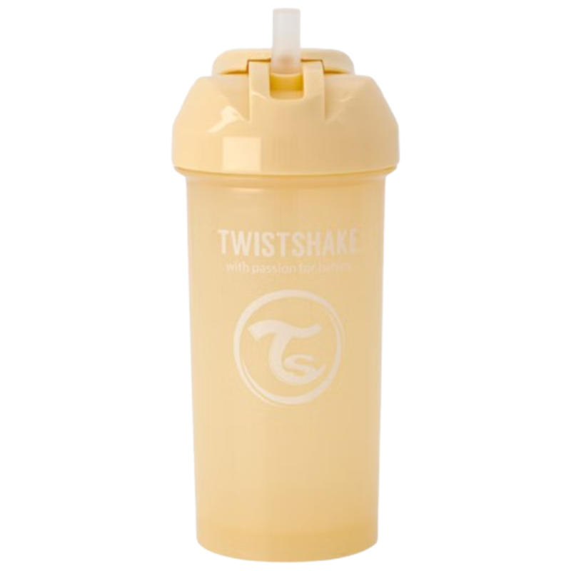 Gobelet à paille Twistshake 360 ​​ml - Beige- 6 mois plus