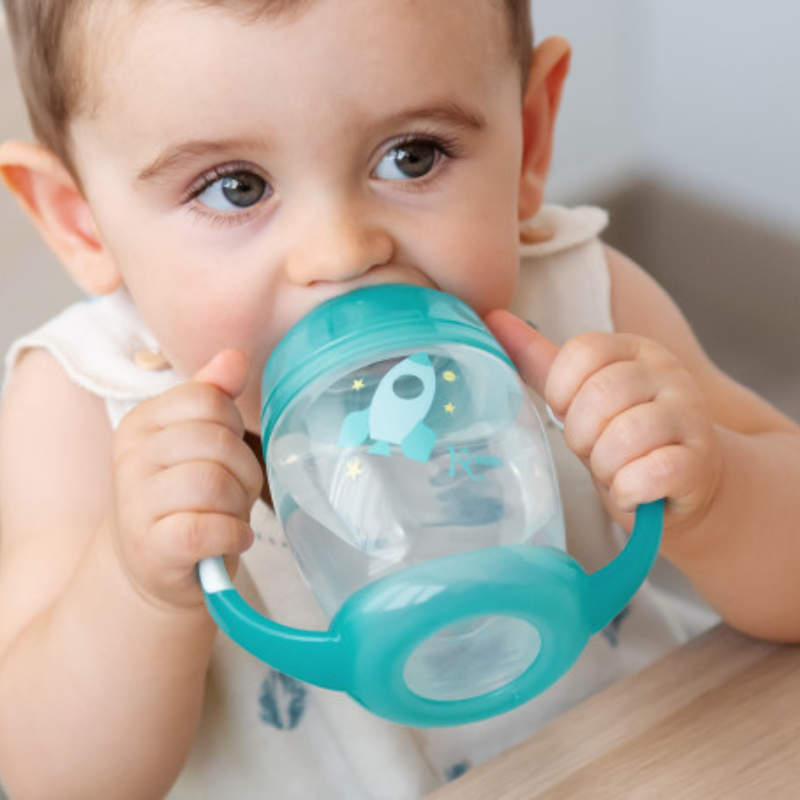 Tasse d&#039;apprentissage bleu Étape 1 - Brille dans le noir +6 MOIS