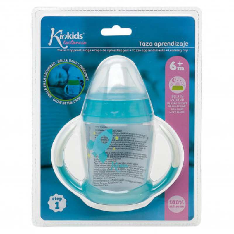 Tasse d&#039;apprentissage bleu Étape 1 - Brille dans le noir +6 MOIS