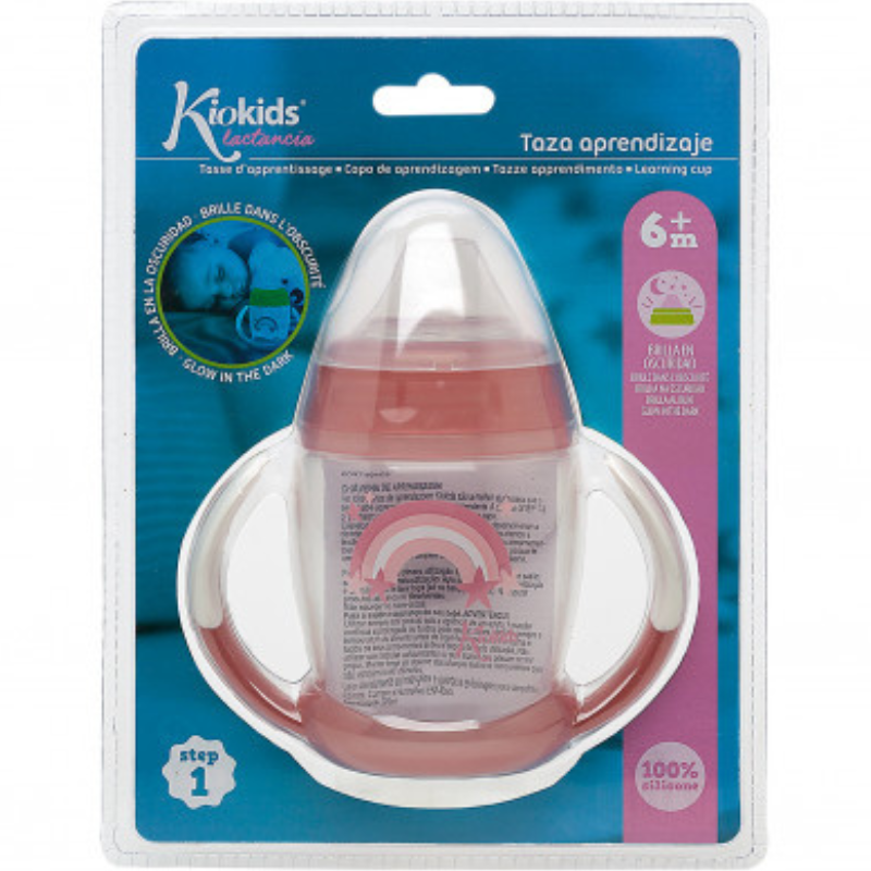 Tasse d&#039;apprentissage Rose Étape 1 – Brille dans le noir +6 MOIS