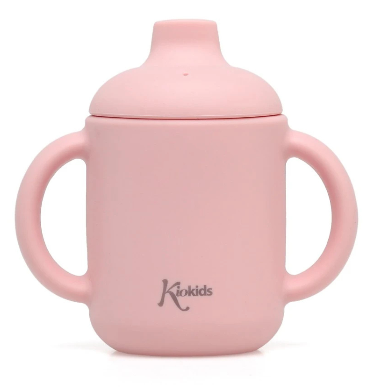Tasse en silicone Rose avec poignées +4 MOIS