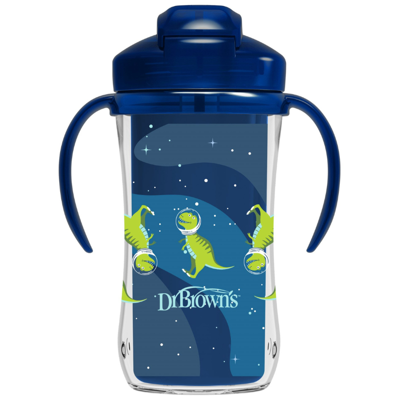 Dr. Brown&#039;s Gobelet Isotherme à Paille 300ml avec Poignées 12M+ - Bleu