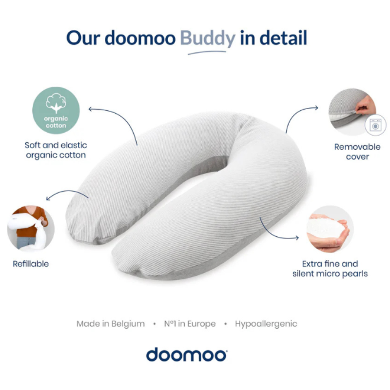 Coussin d&#039;Allaitement et Maternité Buddy Famille D&#039;ours Gris - Doomoo