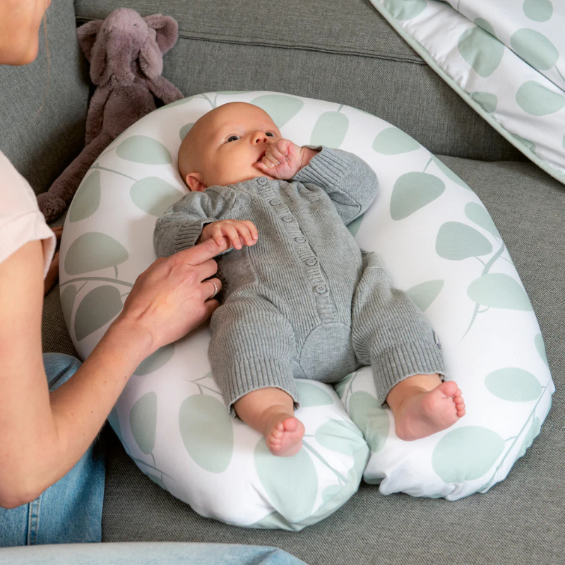 Coussin d&#039;Allaitement et Maternité Buddy  Feuilles Vert Aqua - Doomoo