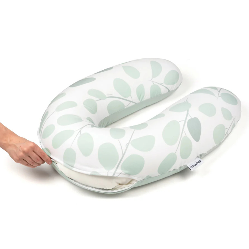 Coussin d&#039;Allaitement et Maternité Buddy  Feuilles Vert Aqua - Doomoo