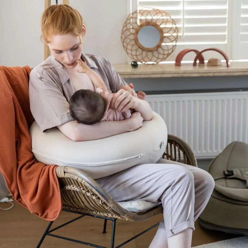 Coussin d&#039;Allaitement et Maternité Buddy  Tetra Jersey Sable - Doomoo