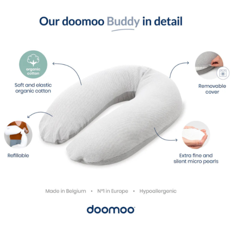 Coussin d&#039;Allaitement et Maternité Buddy  Tetra Jersey Vert - Doomoo