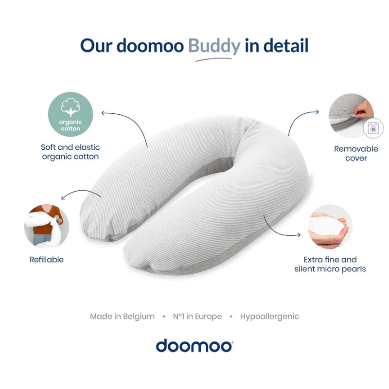 Coussin d&#039;Allaitement et Maternité Buddy  Fleur Rose - Doomoo