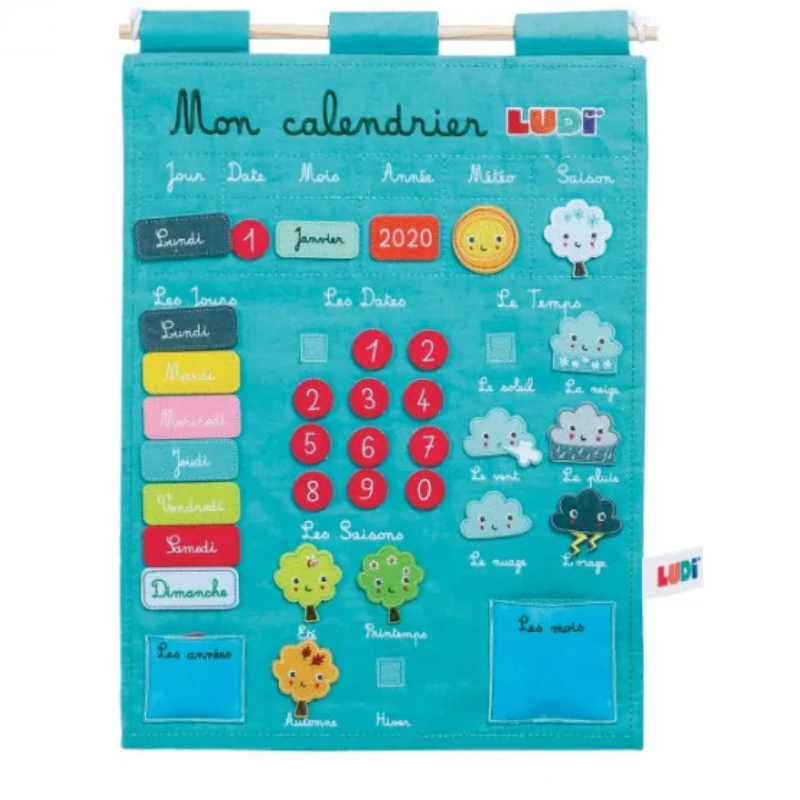 Ludi Calendrier Basic Bleu Jouet Éducatif 3ans+