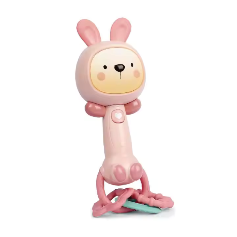 Hochet sensoriel en Abs pour bébé Rose