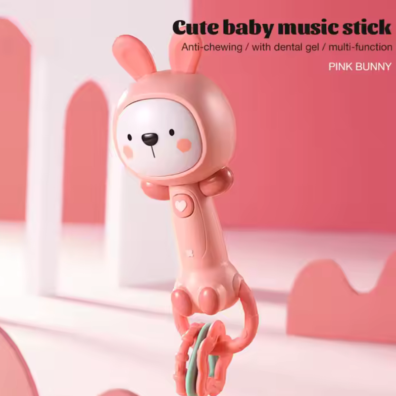 Hochet sensoriel en Abs pour bébé Rose