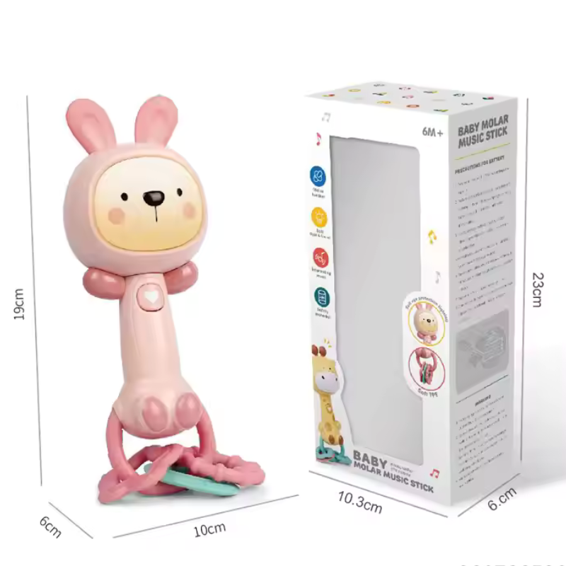 Hochet sensoriel en Abs pour bébé Rose