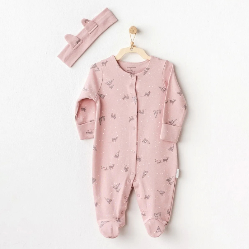 Ensemble combinaison bébé gazelle rose Andywawa