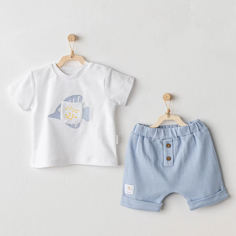 Ensemble 2 pièces pour bébé garçon « L&#039;océan est mon endroit heureux » AC25608 Andywawa