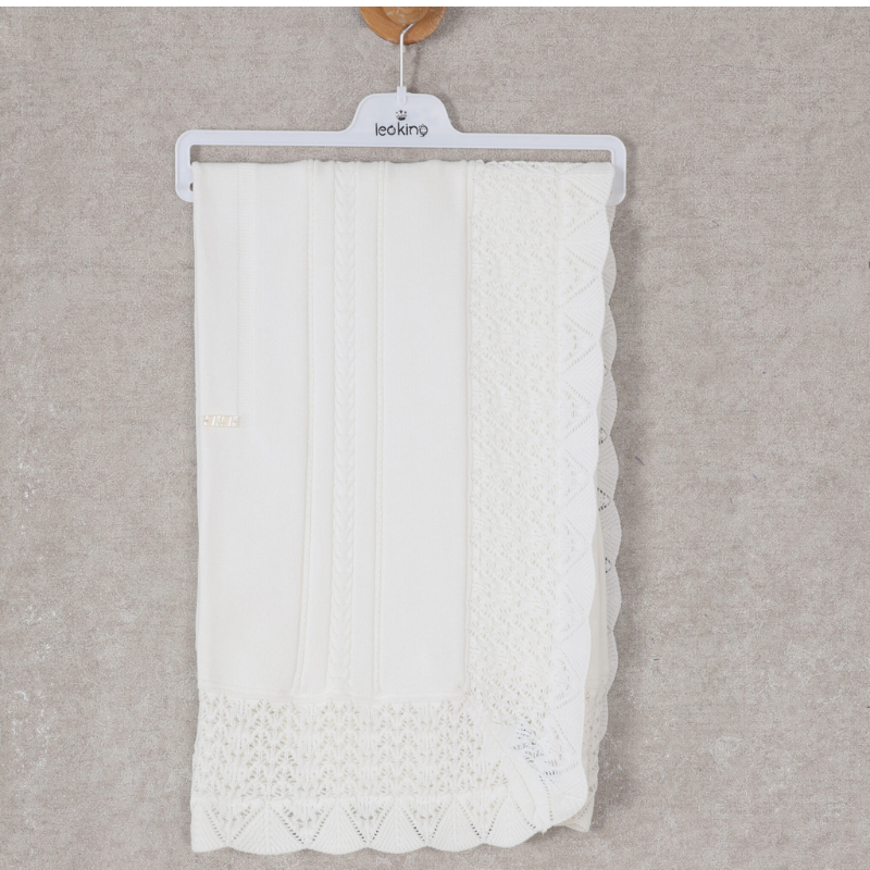 Couverture bébé garçon Leio King – Coton blanc 6387
