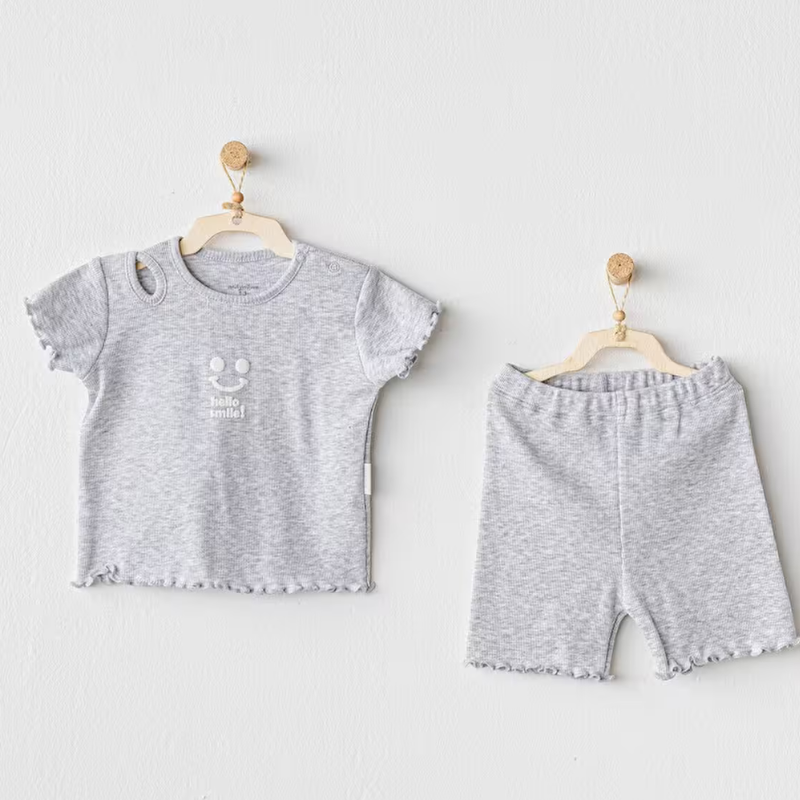 Ensemble 2 pièces pour bébé fille gris AC25900 Andywawa