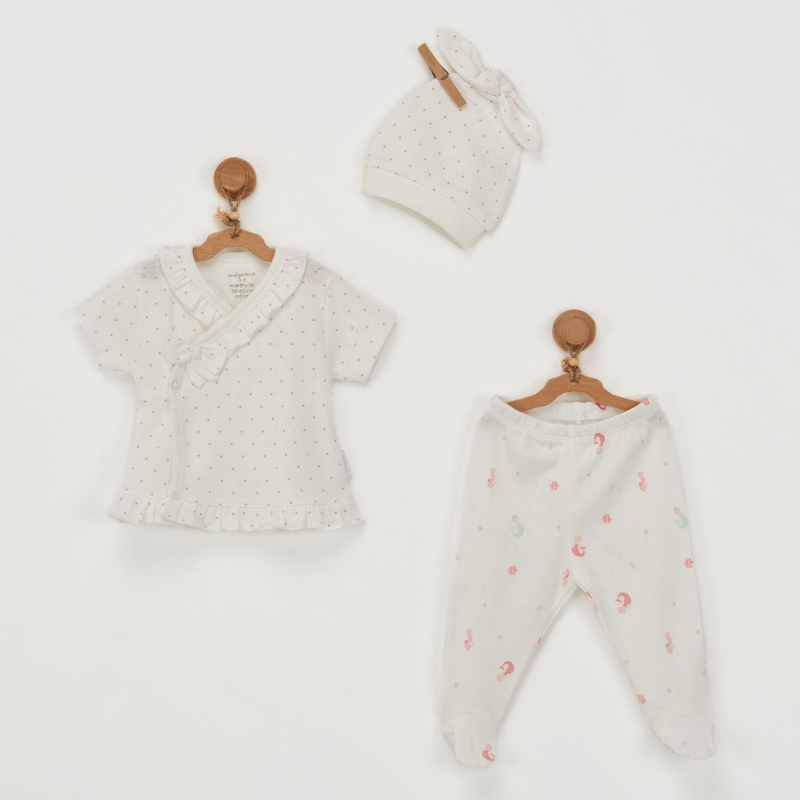 Ensemble bébé 3 pièces sirène Andywawa AC22613 écru