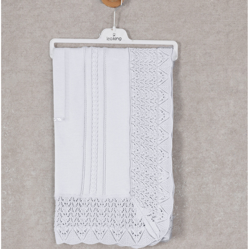 Couverture Bébé Garçon Leio King – Coton Gris