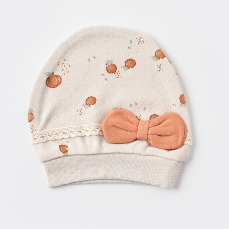 Lot de 2 bonnets bébé bio-organiques aux fruits d&#039;été 72201 Crème