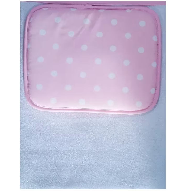Coussin + plan à langer Blanc et Rose – Bebekevi