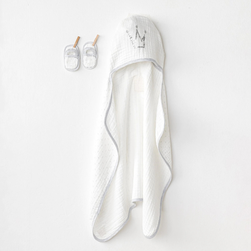 Ensemble de serviettes en mousseline de coton blanc - Andywawa