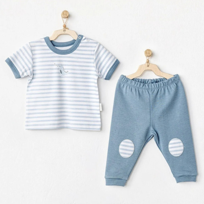 Ensemble bébé 2 pièces Dinosaure Bleu Ac24567 - Andywawa