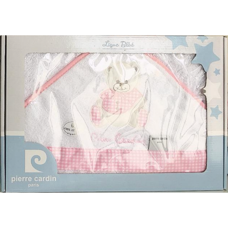 Serviette de bain à capuche Ours Rose – Pierre Cardin