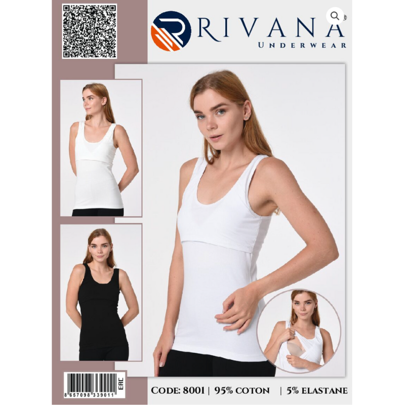 Débardeur d&#039;allaitement  Blanc - RIVANA UNDERWEAR