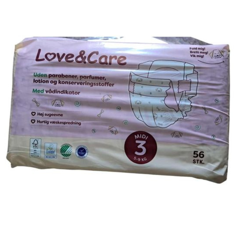 Couches Love Care 3 junior 5-9 kg( 56x5)