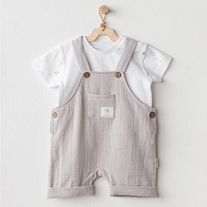 Ensemble salopette en mousseline pour bébé garçon AC25621 AndyWawa